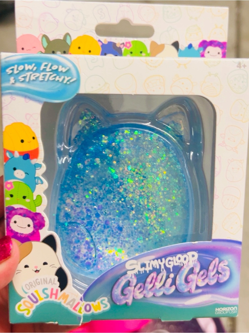 Squishmallows Blue Glitter Gelli Gels Sensory Toy